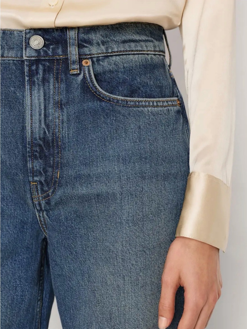 Reformation Harriet High Rise Relaxed Straight Jeans Blue - Size 33